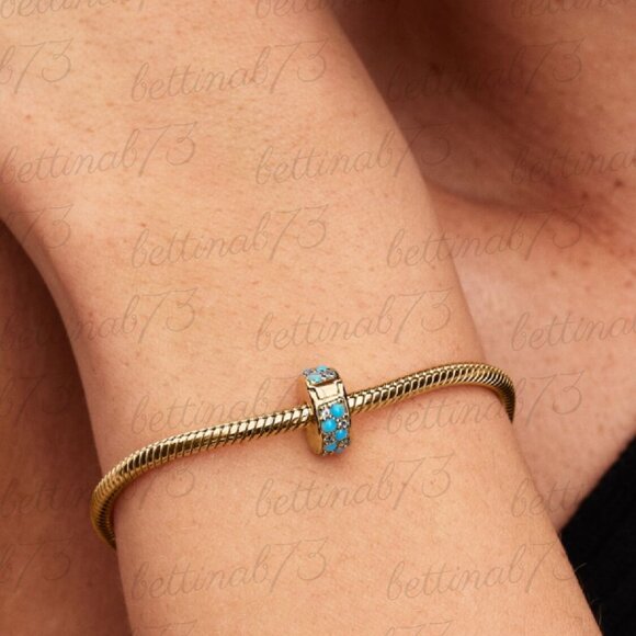 Pandora Aqua Blue Clip Charm - Picture 4 of 6